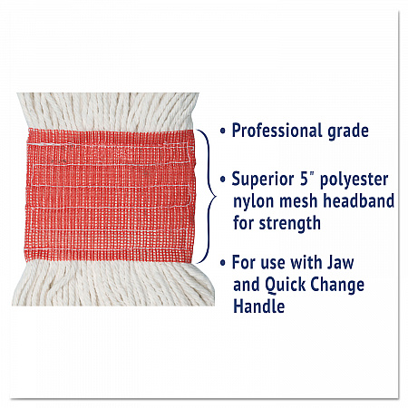 Super Loop Wet Mop Head, Cotton/Synthetic Fiber, 5