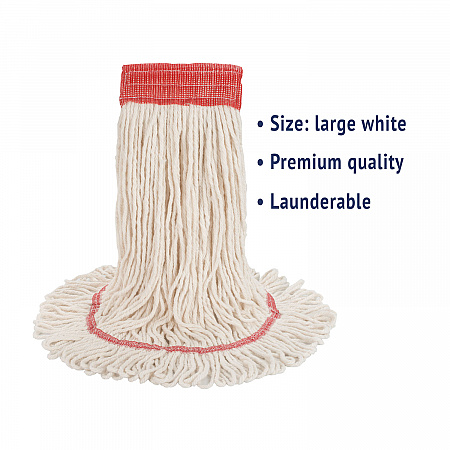 Super Loop Wet Mop Head, Cotton/Synthetic Fiber, 5