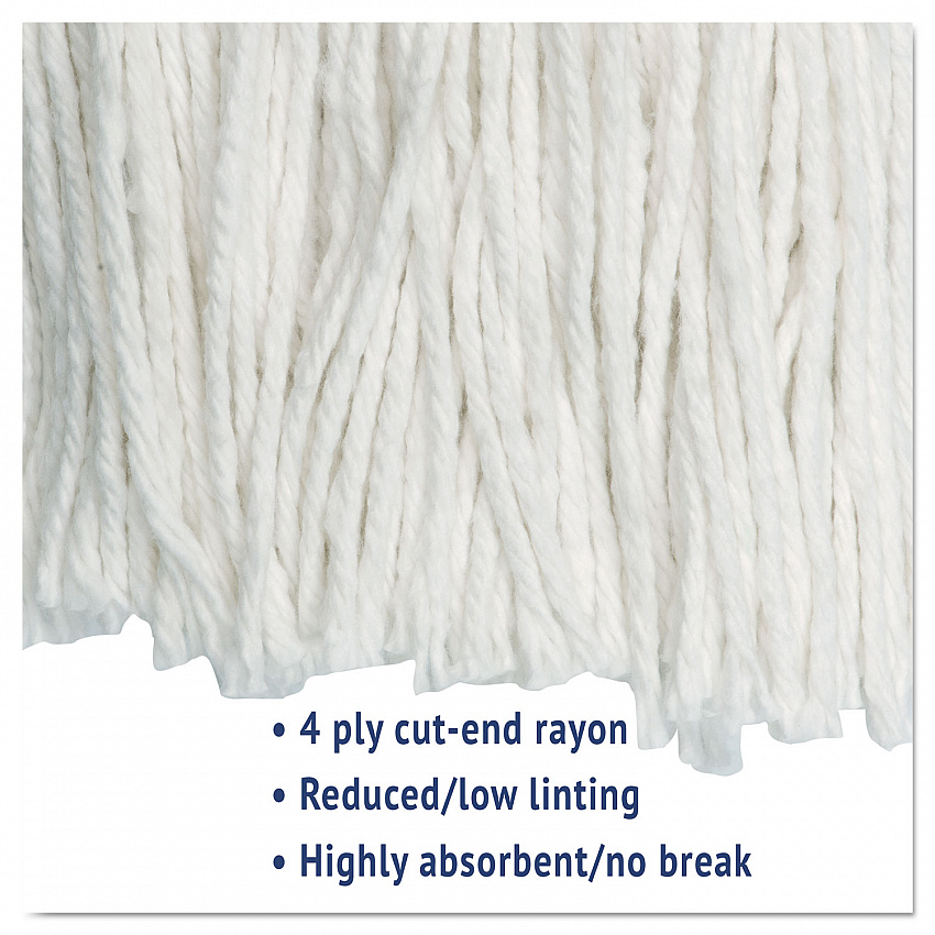 Cut-End Wet Mop Head, Rayon, #24, White (2024REA)
