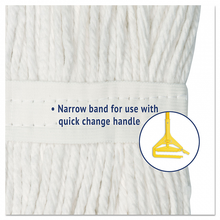 Cut-End Wet Mop Head, Rayon, #24, White (2024REA)