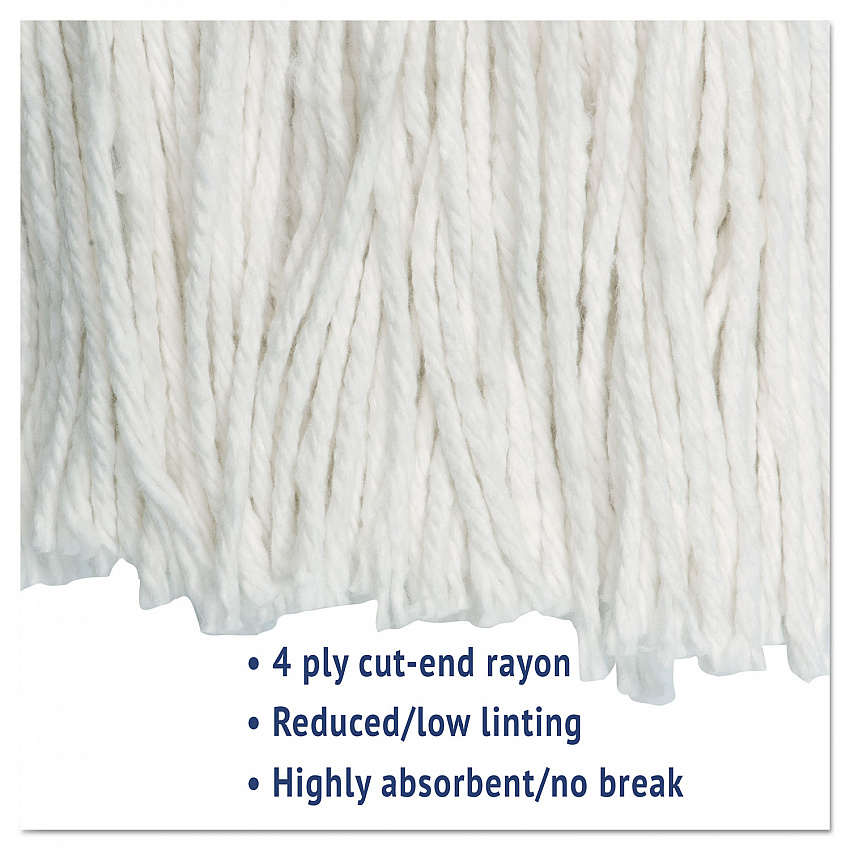 Cut-End Wet Mop Head, Rayon, #20, White, 12/Carton (2020RCT)