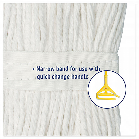 Cut-End Wet Mop Head, Cotton, #16 Size, White (2016CEA)