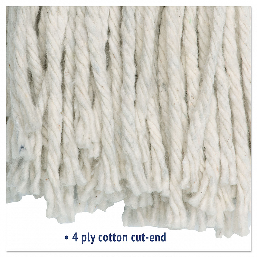Cut-End Wet Mop Head, Cotton, #20, White (2020CEA)