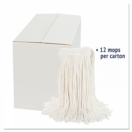 Cut-End Wet Mop Head, Rayon, #20, White, 12/Carton (2020RCT)