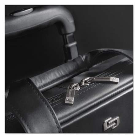 Solo Classic Leather Rolling Case, 15.6", 16 7/10" x 7" x 13", Black (D9574)