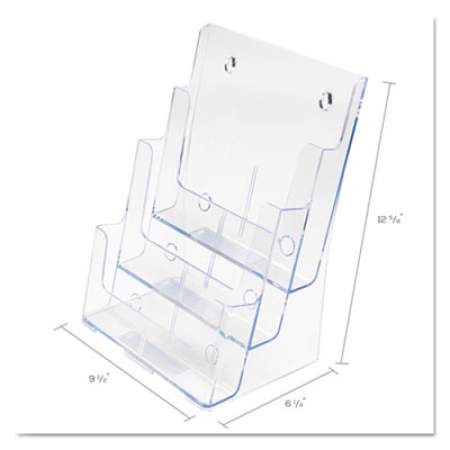 deflecto 3-Compartment DocuHolder, Magazine Size, 9.5w x 6.25d x 12.63, Clear (77301)