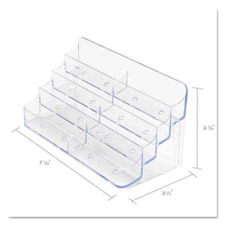 deflecto 8-Pocket Business Card Holder, Holds 400 Cards, 7.78 x 3.5 x 3.38, Plastic, Clear (70801)