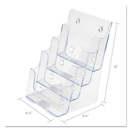 deflecto 4-Compartment DocuHolder, Booklet Size, 6.88w x 6.25d x 10h, Clear (77901)