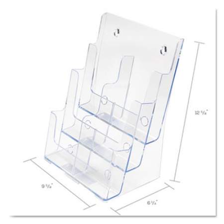 deflecto 6-Compartment DocuHolder, Leaflet Size, 9.63w x 6.25d x 12.63h, Clear (77401)