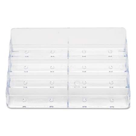 deflecto 8-Pocket Business Card Holder, Holds 400 Cards, 7.78 x 3.5 x 3.38, Plastic, Clear (70801)