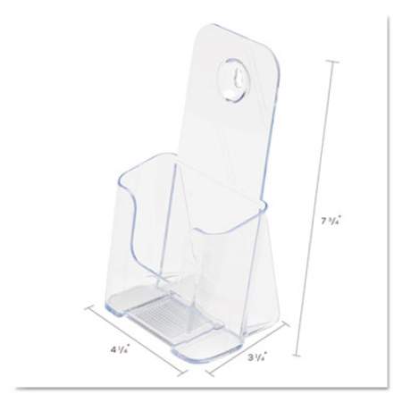 deflecto DocuHolder for Countertop/Wall-Mount, Leaflet Size, 4.25w x 3.25d x 7.75h, Clear (77501)