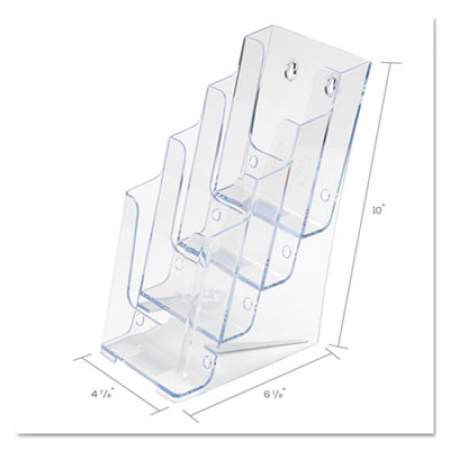 deflecto 4-Compartment DocuHolder, Leaflet Size, 4.88w x 6.13d x 10h, Clear (77701)