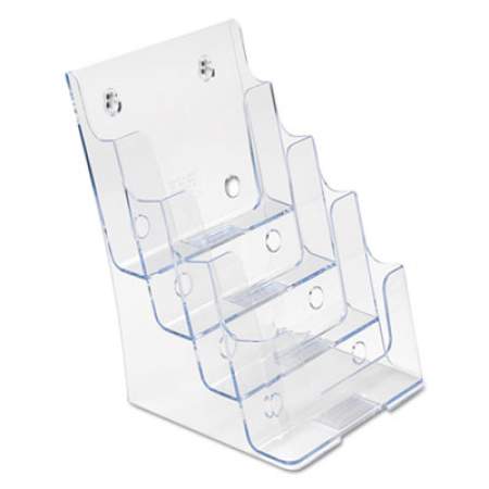 deflecto 4-Compartment DocuHolder, Booklet Size, 6.88w x 6.25d x 10h, Clear (77901)