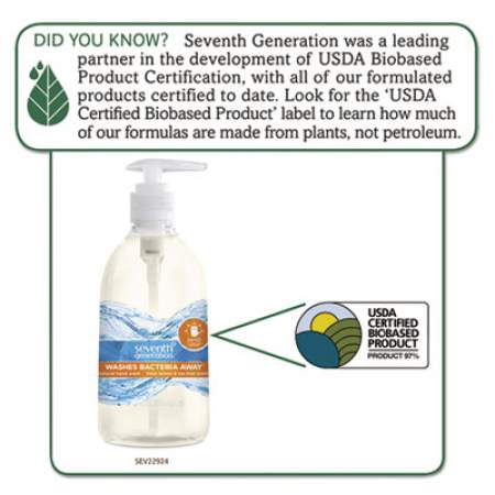 Seventh Generation Natural Hand Wash, Purely Clean, Fresh Lemon and Tea Tree, 12 oz Pump Bottle (22924EA)