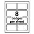 Avery Flexible Adhesive Name Badge Labels, 3.38 x 2.33, White, 400/Box (5395)
