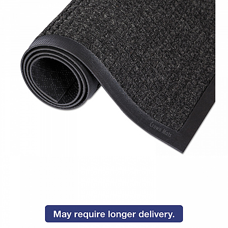 Super-Soaker Wiper/Scraper Mat with Gripper Bottom, Rectangular, Charcoal Gray Loop Pile Surface, 24