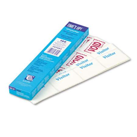 C-Line Times Up! Self-Expiring Visitor Badges, One-Day Badge, 3 x 2, White, 100/Box (97005)