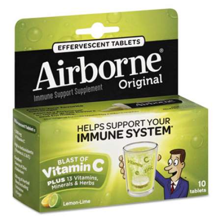 Airborne Immune Support Effervescent Tablet, Lemon/Lime, 10 Count (30006)