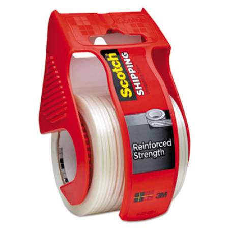 Scotch Reinforced Strength Shipping and Strapping Tape in Dispenser, 1.5" Core, 1.88" x 10 yds, Clear (50)