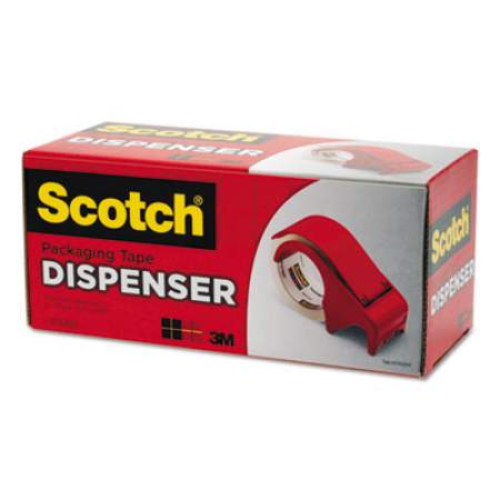 Scotch Compact and Quick Loading Dispenser for Box Sealing Tape, 3" Core, For Rolls Up to 2" x 60 yds, Red (DP300RD)