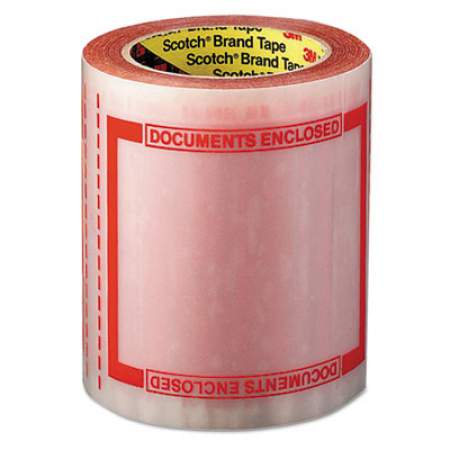 Scotch Pouch Tape, 3" Core, 5" x 6", Transparent, Orange Border (82405)