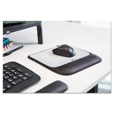 3M Mouse Pad w/Precise Mousing Surface w/Gel Wrist Rest, 8 1/2x 9x 3/4, Solid Color (MW85B)