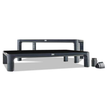 3M Adjustable Monitor Stand, 16" x 12" x 1.75" to 5.5", Black, Supports 20 lbs (MS85B)