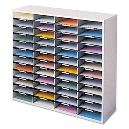 Fellowes Literature Organizer, 48 Letter Sections, 38 1/4 x 11 7/8 x 34 11/16, Dove Gray (25081)