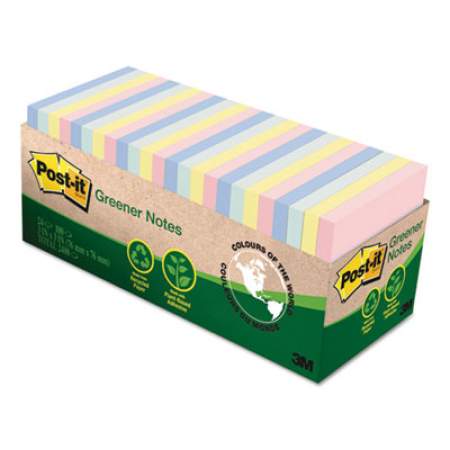 Post-it Greener Notes Recycled Note Pad Cabinet Pack, 3 x 3, Assorted Helsinki Colors, 75-Sheet, 24/PK (654R24CPAP)