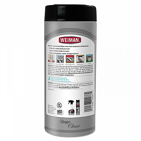 Stainless Steel Wipes, 1-Ply, 7 x 8, White, 30/Canister, 4 Canisters/Carton (92CT)