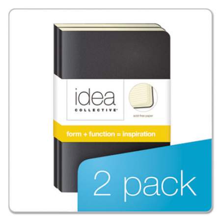 TOPS Idea Collective Journal, Soft Cover, 1 Subject, Wide/Legal Rule, Black Cover, 5.5 x 3.5, 40 Sheets, 2/Pack (56877)