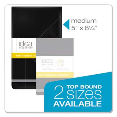 TOPS Idea Collective Journal Pad with Hard Cover, Wide/Legal Rule, Black Cover, 120 Cream 5 x 8.25 Sheets (56886)