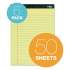 TOPS Docket Ruled Perforated Pads, Wide/Legal Rule, 50 Canary-Yellow 8.5 x 11.75 Sheets, 6/Pack (63406)