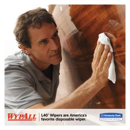 WypAll L40 Towels, 1/4 Fold, White, 12 1/2 x 12, 56/Box, 18 Packs/Carton (05701)
