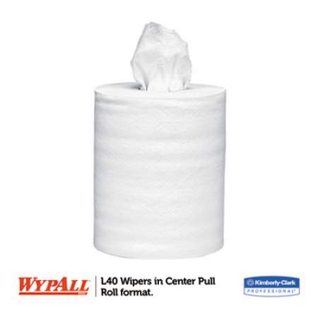 WypAll L40 Towels, Center-Pull, 10 x 13 1/5, White, 200/Roll, 2/Carton (05796)