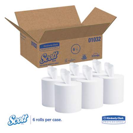 Scott Essential Roll Control Center-Pull Towels,  8 x 12, White, 700/Roll, 6 Rolls/CT (01032)