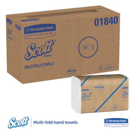Scott Essential Multi-Fold Towels, Absorbency Pockets, 9 1/5 x 9 2/5, 250/Pk, 16 Pk/CT (01840)