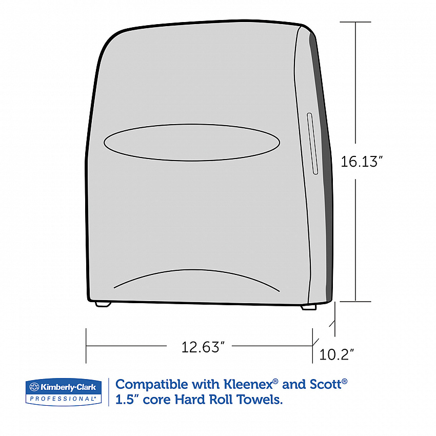 Sanitouch Hard Roll Towel Dispenser, For 1.75" Core, 12.63 x 10.2 x 16.13, Smoke (09996)