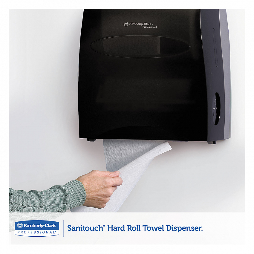 Sanitouch Hard Roll Towel Dispenser, For 1.75" Core, 12.63 x 10.2 x 16.13, Smoke (09996)