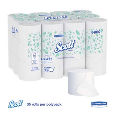 Scott Essential Coreless SRB Bathroom Tissue, Septic Safe, 2-Ply, White, 1000 Sheets/Roll, 36 Rolls/Carton (04007)