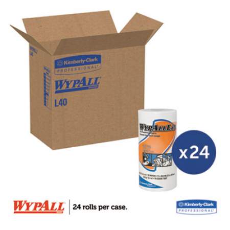 WypAll L40 Towels, Small Roll, 10 2/5 x 11, White, 70/Roll, 24 Rolls/Carton (05027)