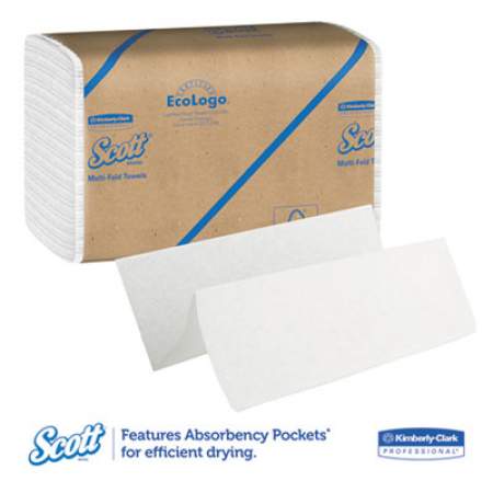 Scott Essential Multi-Fold Towels, Absorbency Pockets, 9 1/5 x 9 2/5, 250/Pk, 16 Pk/CT (01840)