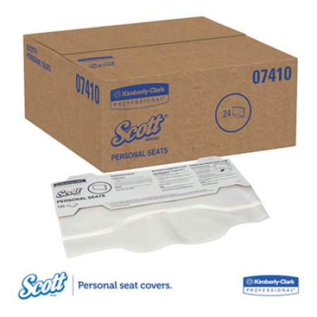 Scott Personal Seats Sanitary Toilet Seat Covers, 15 x 18, White, 125/Pack (07410PK)
