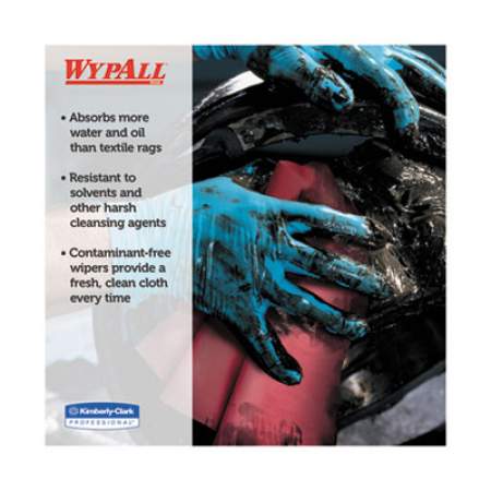 WypAll X80 Cloths, HYDROKNIT, Jumbo Roll, 12 1/2 x 13 2/5, Red, 475 Wipers/Roll (41055)
