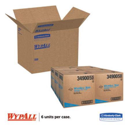 WypAll X60 Cloths, Flat Sheet, 12 1/2 x 16 4/5, White, 150/BX, 6/CT (34900)