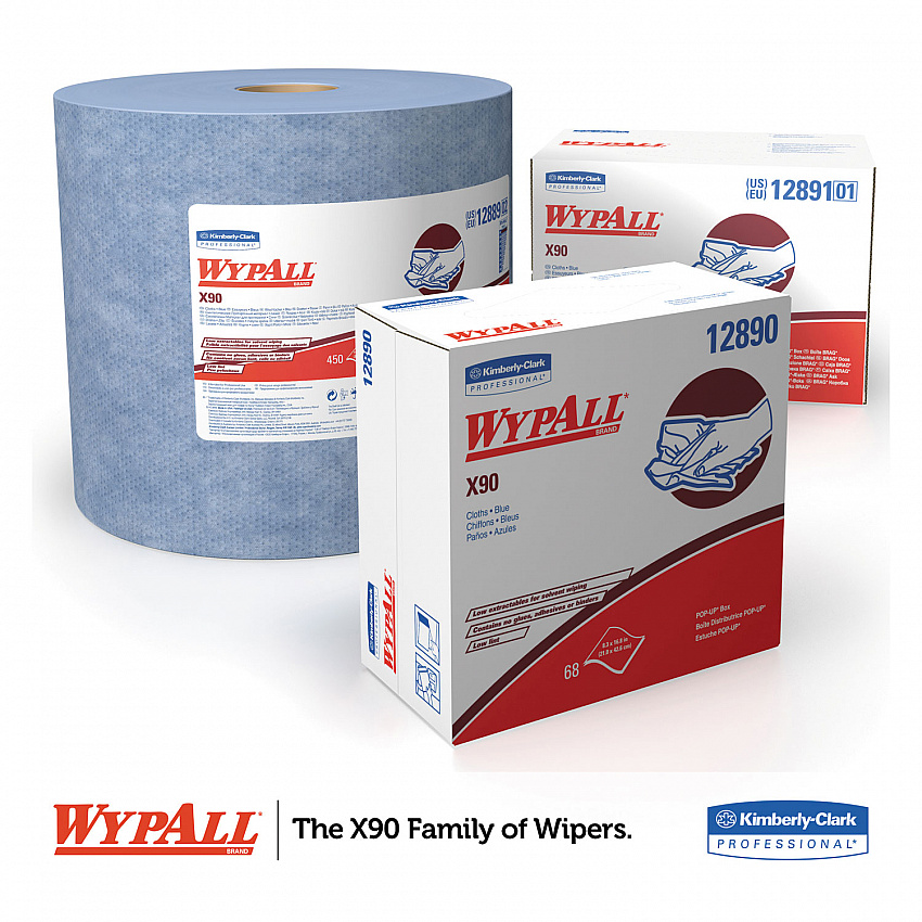 X90 Cloths, BRAG Box, 2-Ply, 11.1 x 16.8, Denim Blue, 136/Carton (12891)