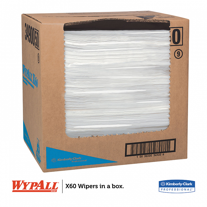 General Clean X60 Cloths, Flat Sheet, 12.5 x 16.8, White, 150/Box, 6 Boxes/Carton (34900)