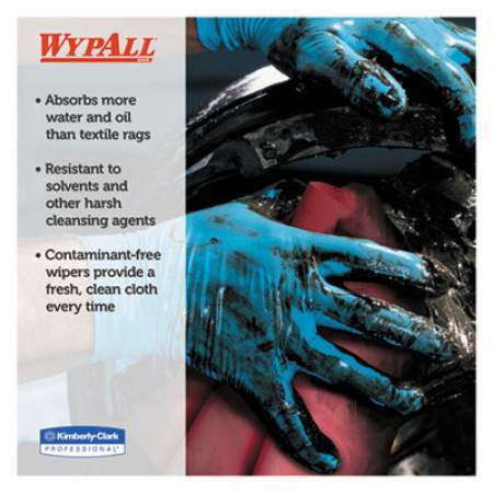 WypAll X80 Cloths, 1/4 Fold, HYDROKNIT, 12 1/2 x 12, Red, 50/Box, 4 Boxes/Carton (41029)