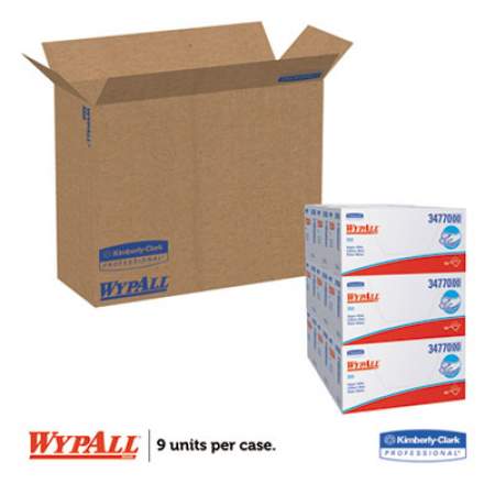 WypAll X60 Cloths, 1/4 Fold, 11 x 23, White, 100/Box, 9/Carton (34770)