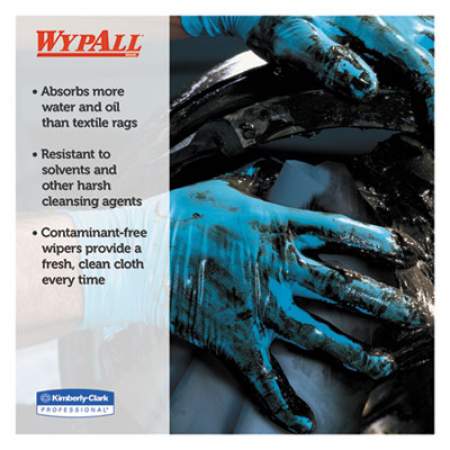 WypAll 41043 X80 Cloths with HYDROKNIT Jumbo Roll 12 1/2 x 13 2/5 Blue 475/Roll 